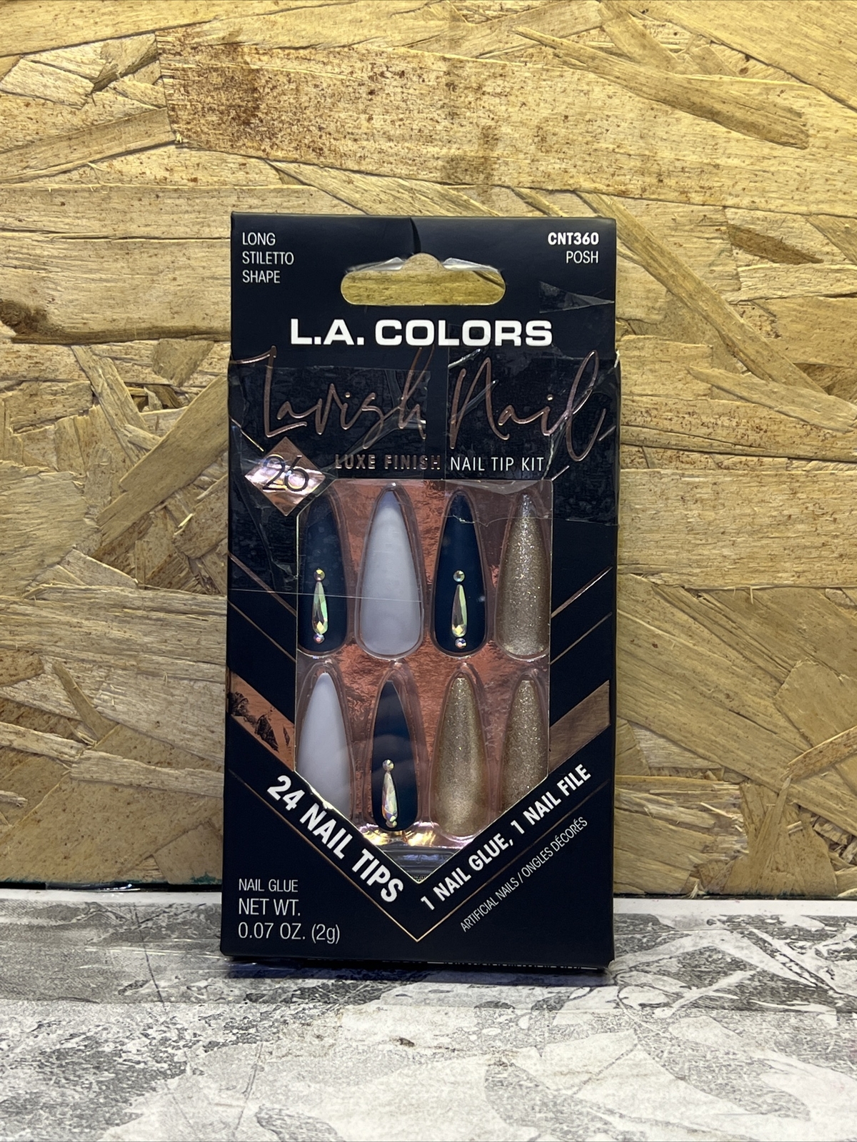 L.A. Colors Lavish Nails LUXE FINISH Press On Nails W/ Cuticle Oil *DAMAGE BOX*