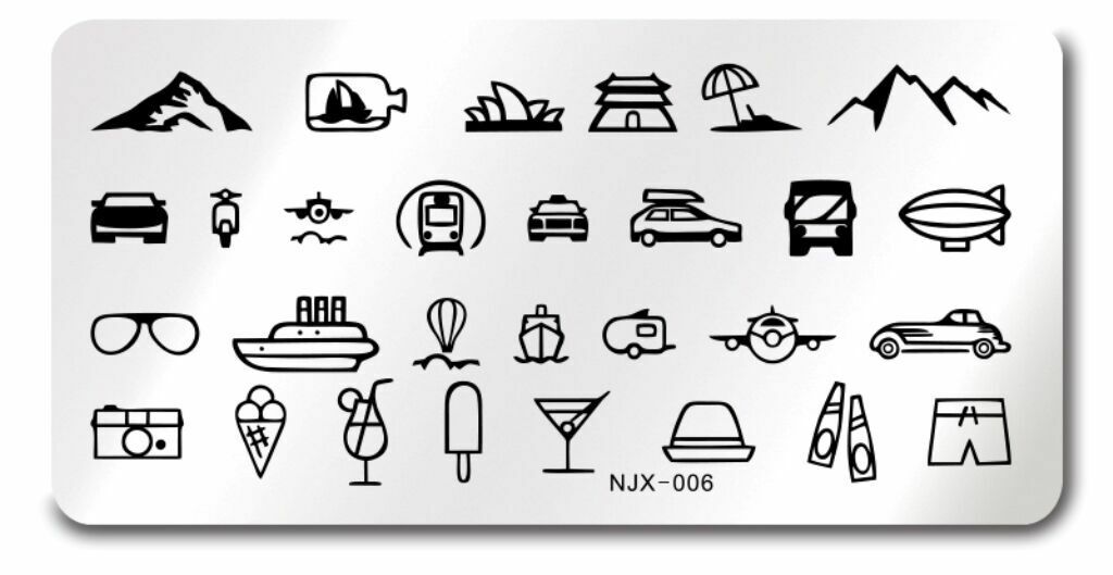 Nail Art Stamping Travel Design DIY ManicureTemplate Image Plate NEW NJX 006