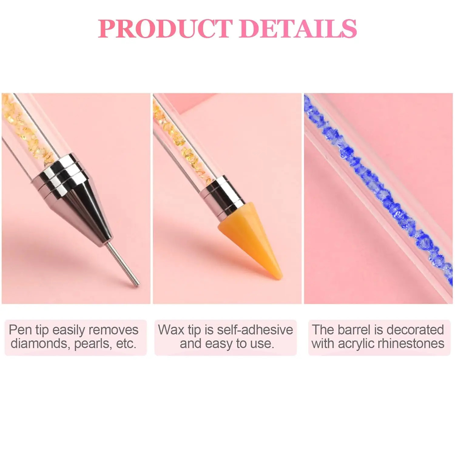 Rhinestone Picker Dotting Pen, Dual-ended Rhinestone Gems Crystals Studs Picker