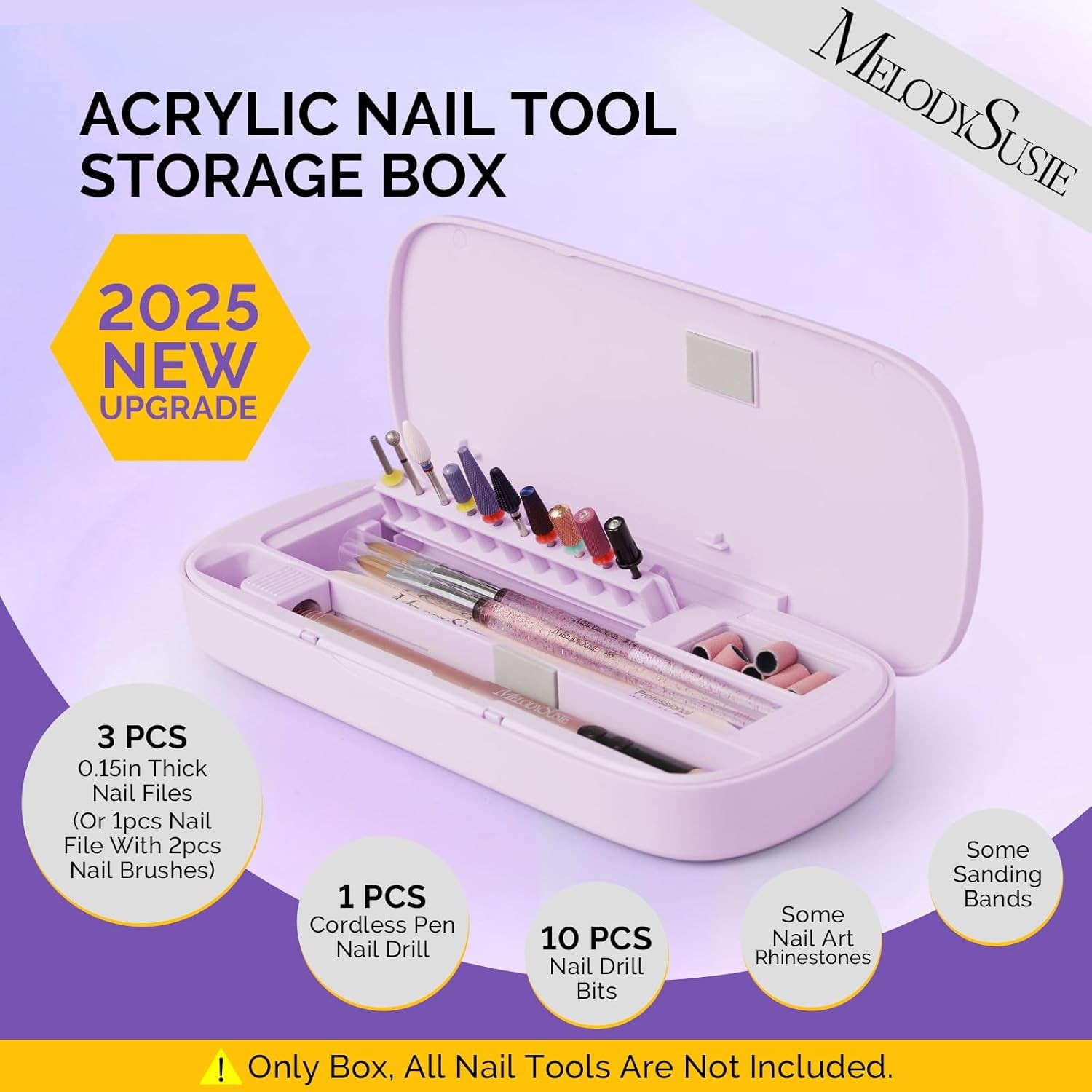 Acrylic Nail Tool Stora Box, Portable Dustproof Stand