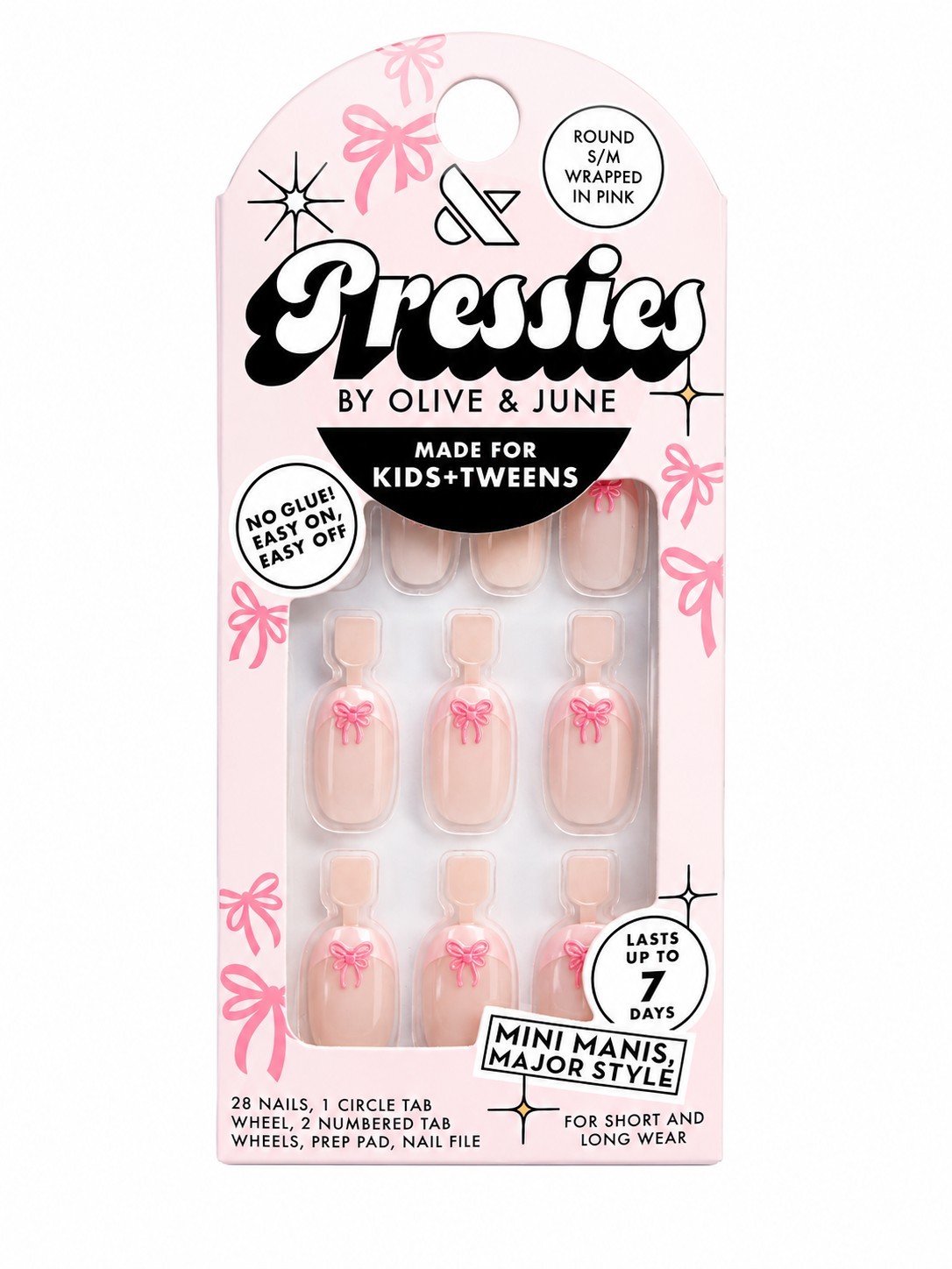 Olive & June Bundle – Instant Mani Press-Ons, 2 Pressies for Kids, Nails Polish