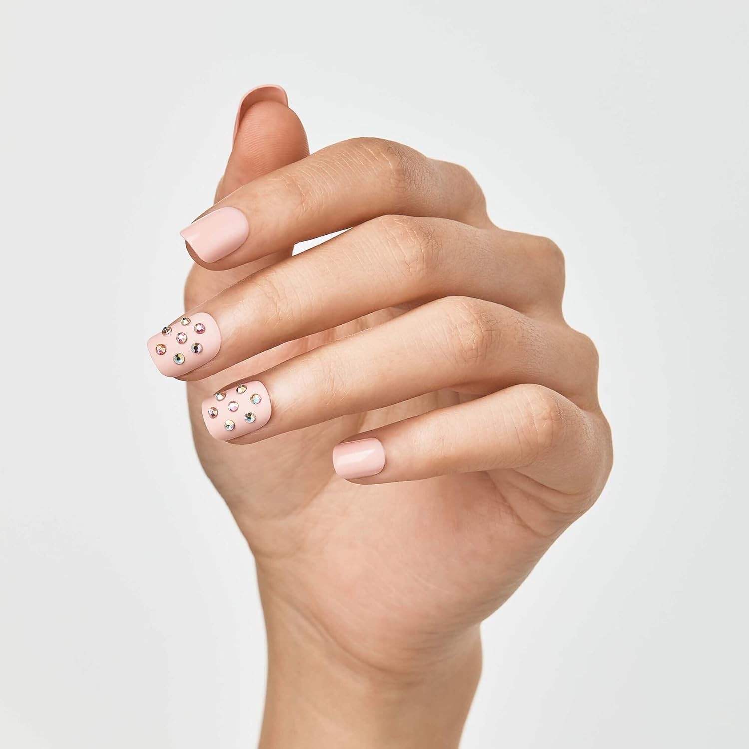 Elegant KISS Pink Press On Nails – ‘Petite Secrets’, 30 Nails, Easy Application
