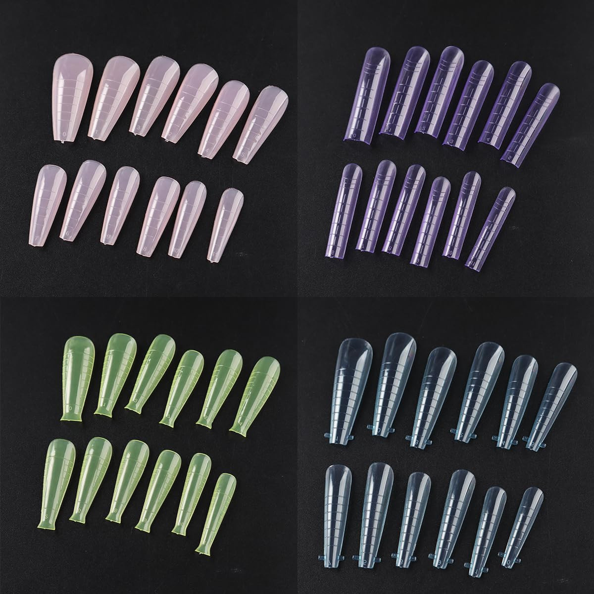 12 Grids Dual Forms Gel Nail Extension Mold, Colorful Quick Building | Dual Form