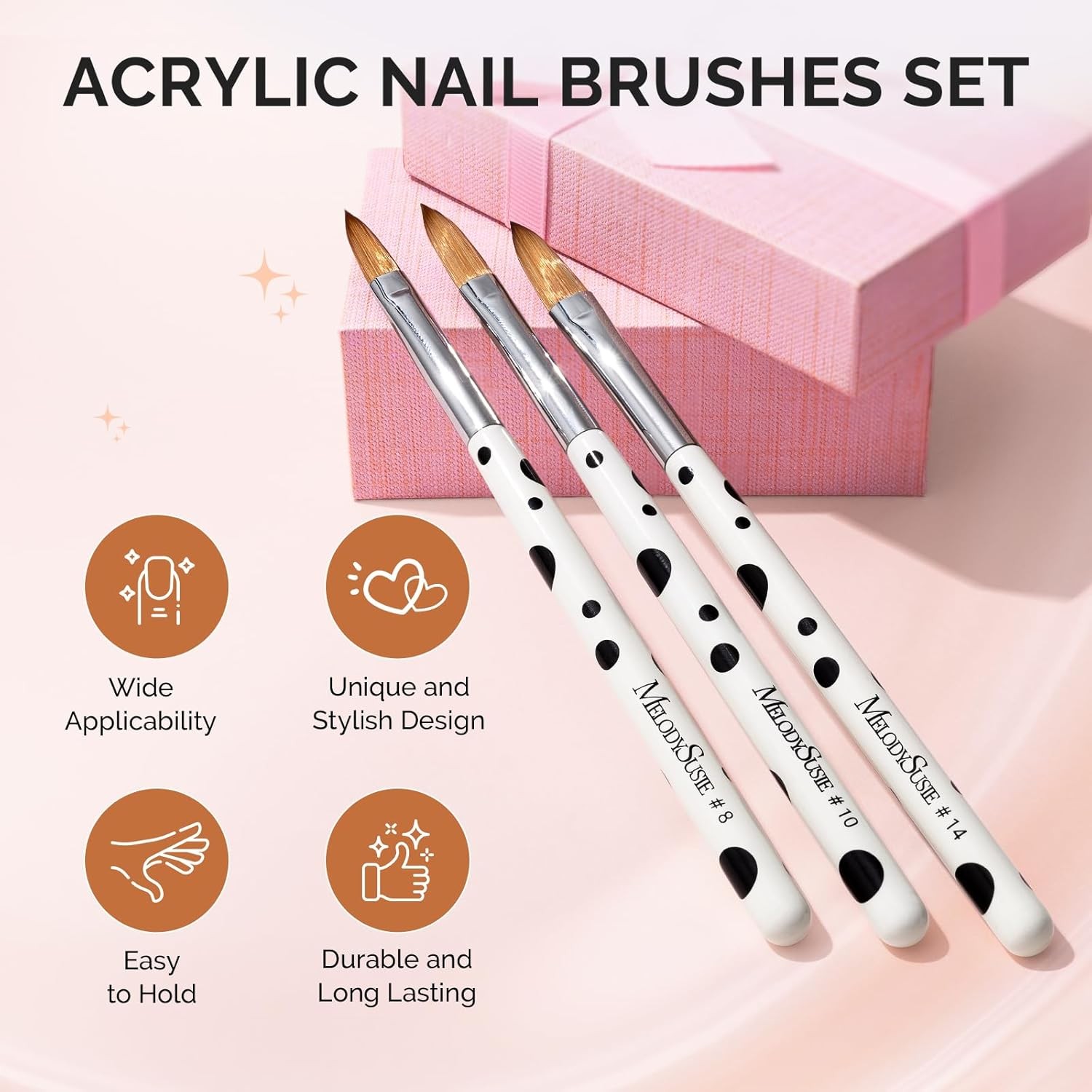 Acrylic Brush Set, Size 8/10/14 Profal Pen for Nail