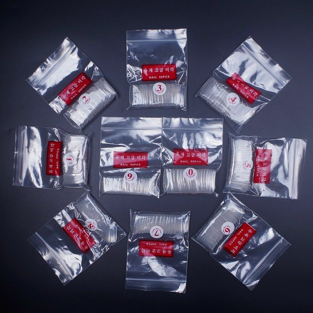 500pcs False Acrylic Nail Tips Nails Half French False Nail Art Tip Manicure Tip