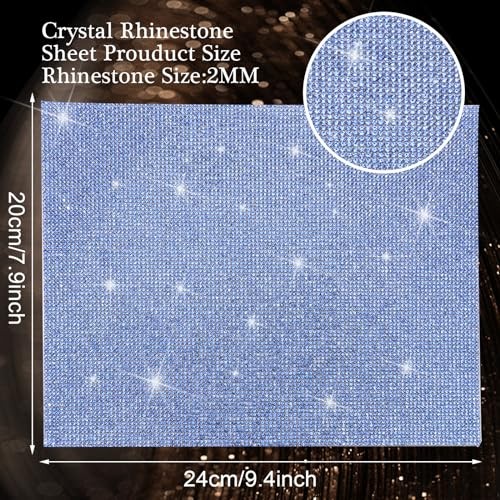 Bling Self Adhesive Rhinestones Sticker Glitter Gem Stickers Light Blue