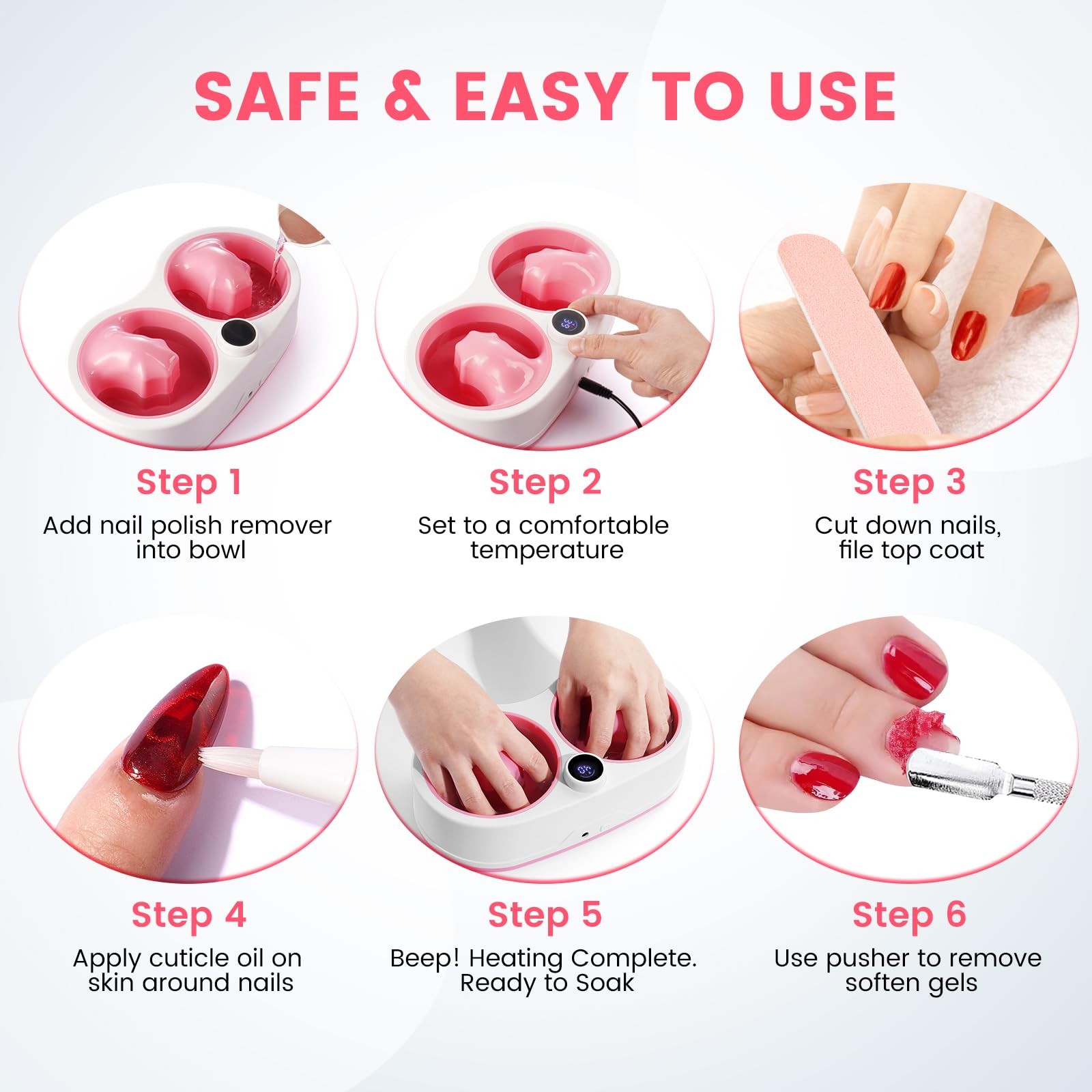 Rosiour Pink Heated Nail Soaking Bowl