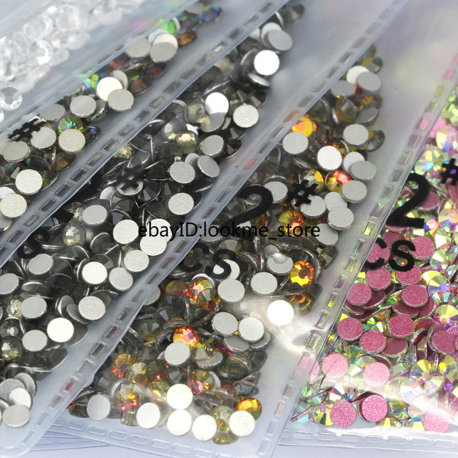 1440pcs 3mm (ss12) Crystal Glass Rhinestones Flatback Gems Nail Art Crafts Decor