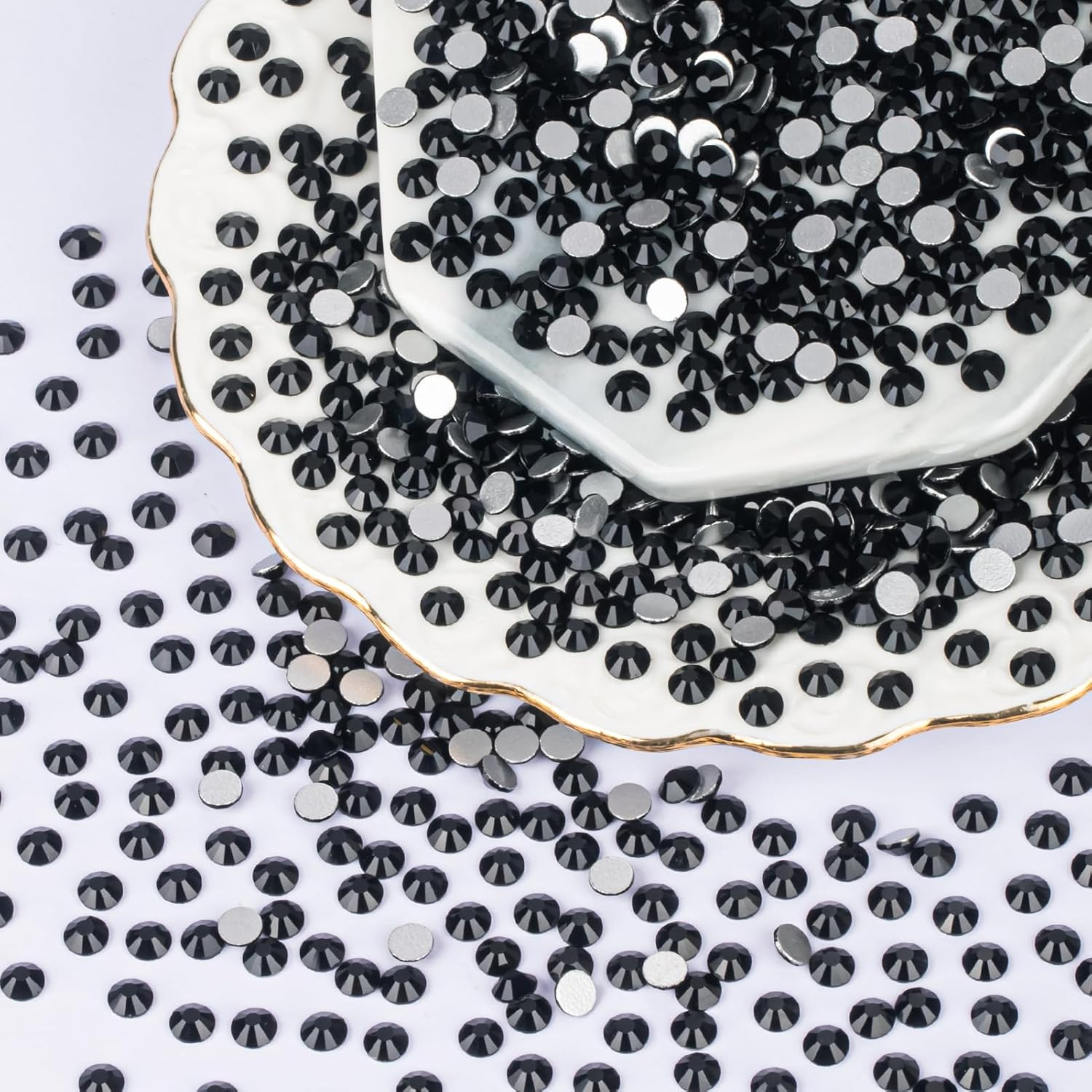 10000PCS Moonlight Rhinestones Bulk, Flat Back Crystal Glass Stone round Gems,Ss