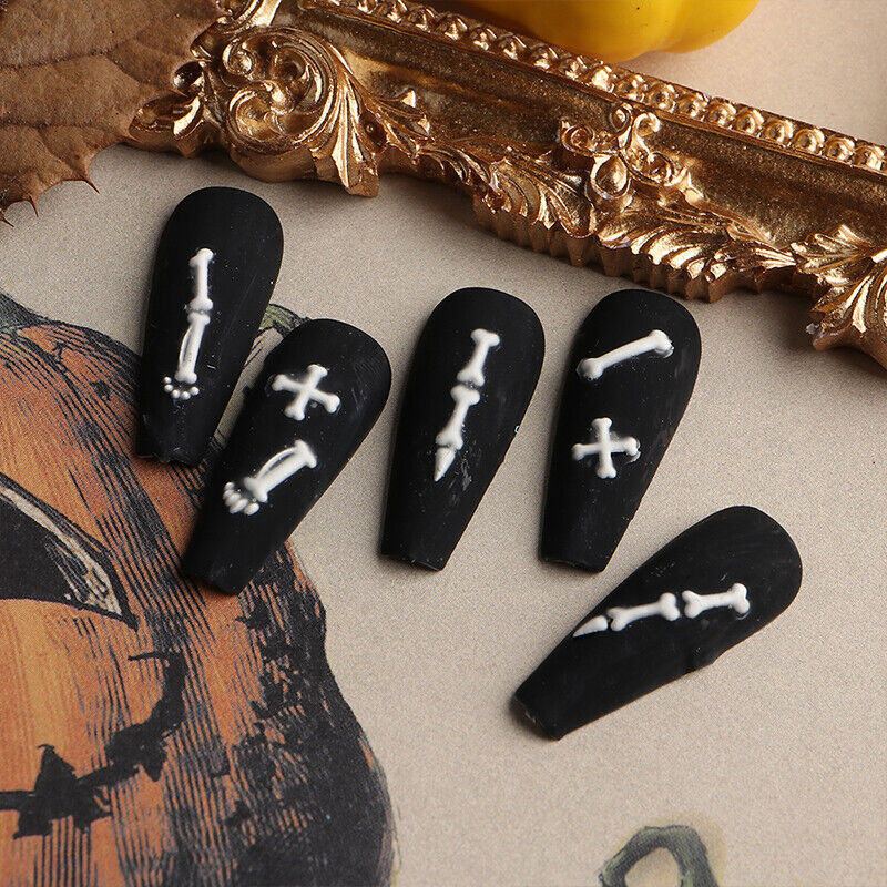 Nail Art Sticker Halloween Eye Blood Skull Skeleton Pumpkin 5D Embossed DIY NS40
