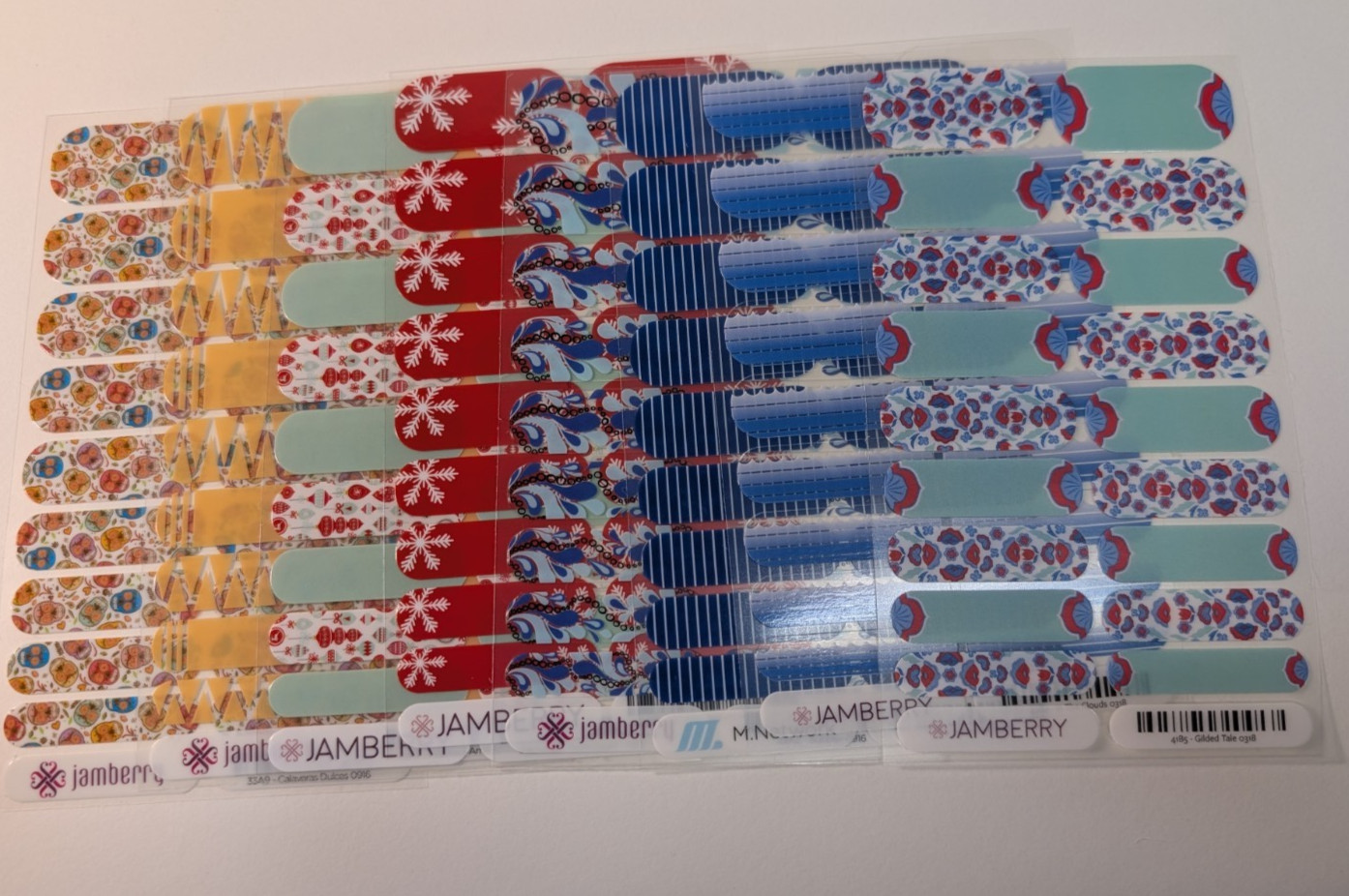 Jamberry Nail Wraps Full Sheets – Colorful Seasons of Life – Lot of 8