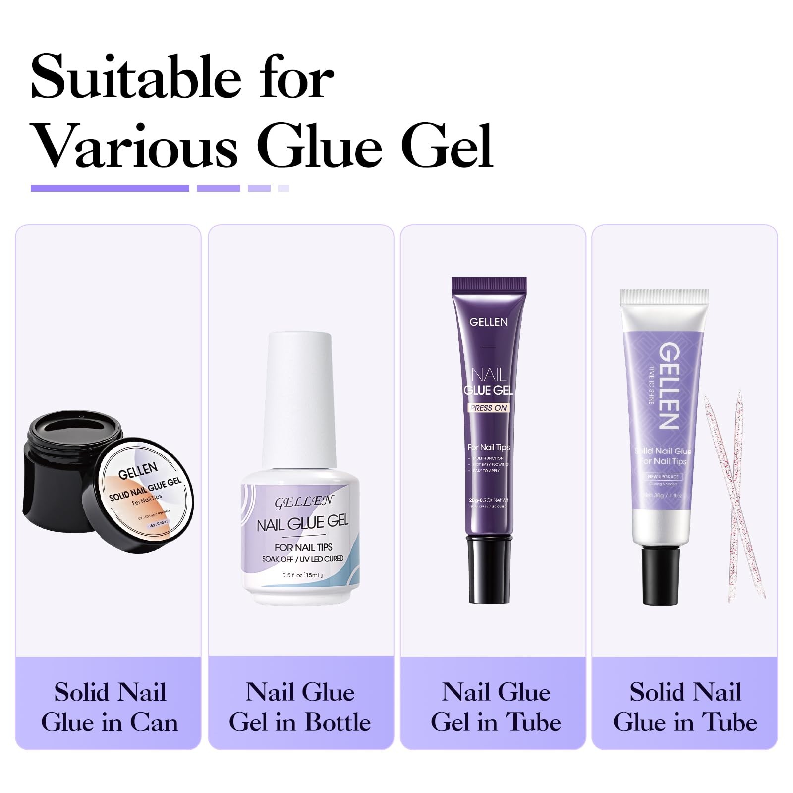 Nail Glue Remover for Press on Nails, 40ML UV Glue Remover, Non-Acetone Gentl…