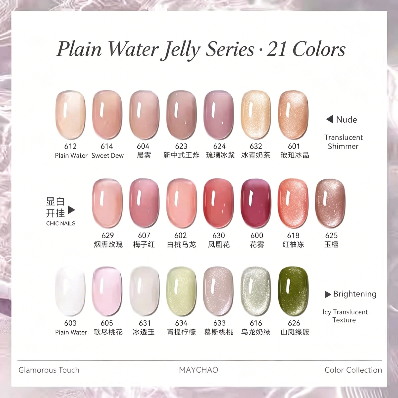 Maychao Nude Transparent Nail Gel 2026 New Arrival Ganlusi Ice Jelly Pink Set Bo