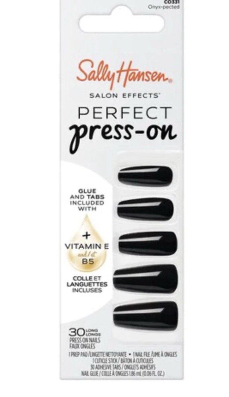 Sally Hansen Perfect Press-On Nails, C0331 Onyx-pected
