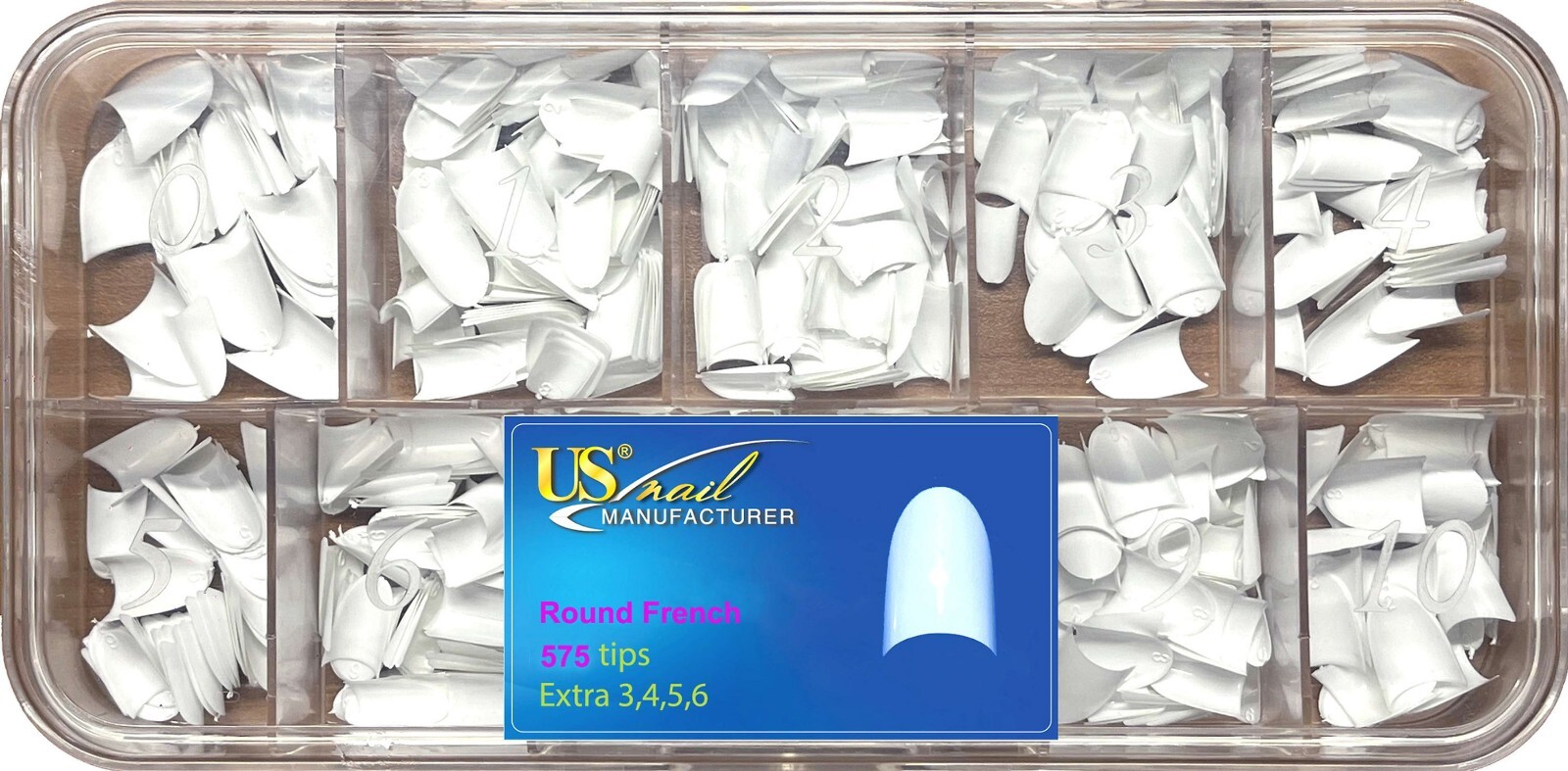 US Nail Manufacturer Round French 575 Tips Extra 3,4,5,6 New 2023