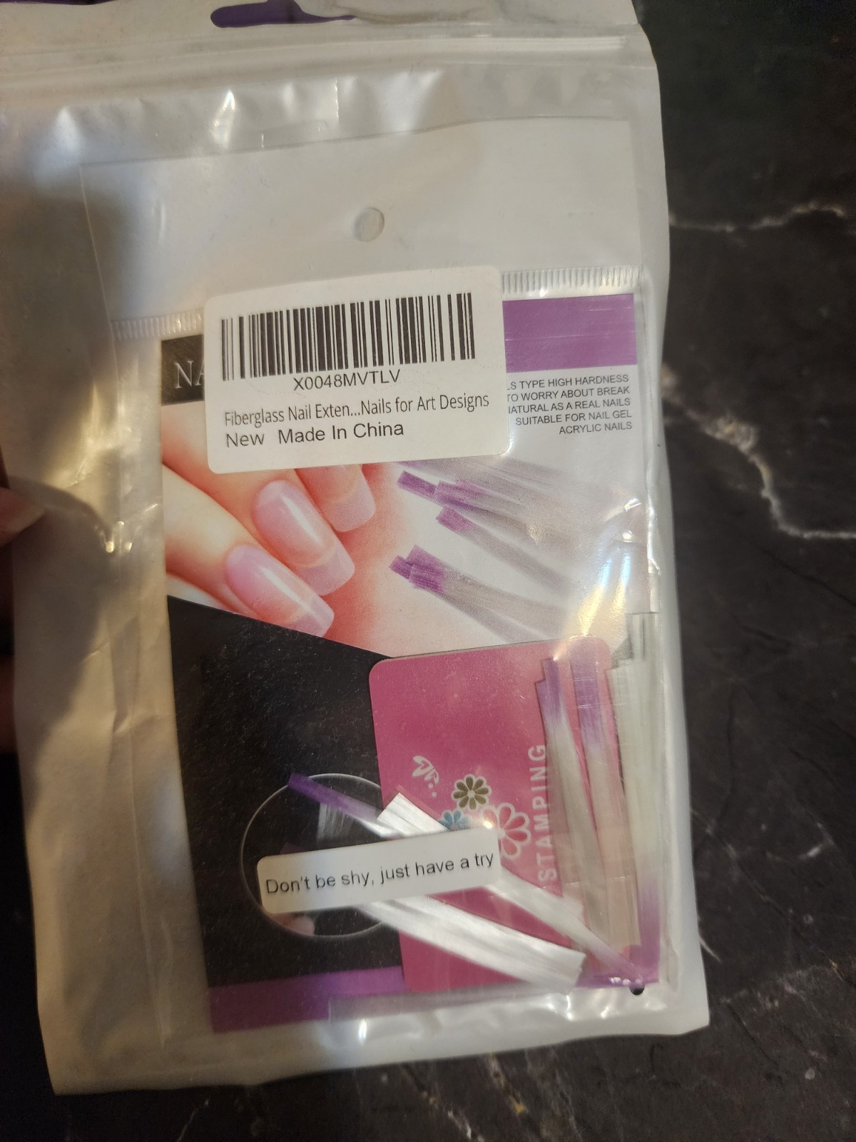 Fiberglass Nail Extensions Square Clear Purple for Gel Acrylics Nail Art