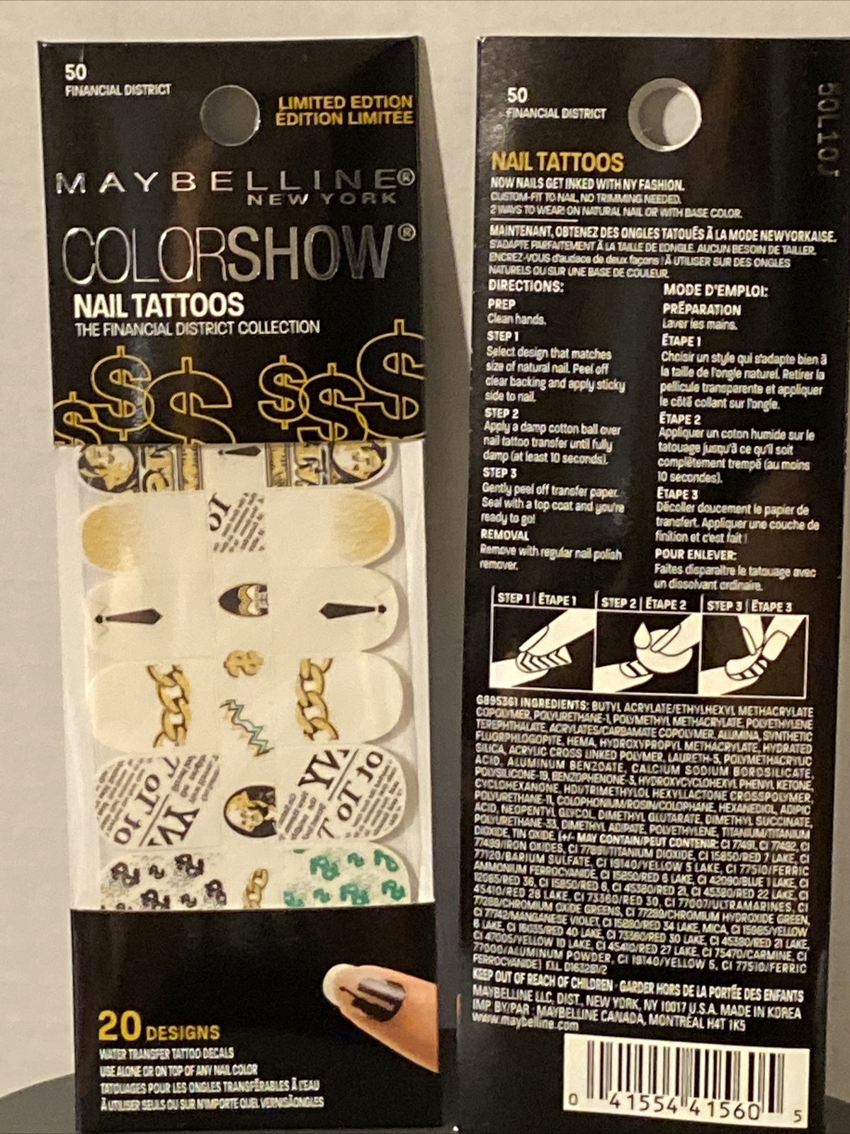 X2 Maybelline Color Show Nail Tattoos THE FINICAL DISTRIC COLLECTION #50