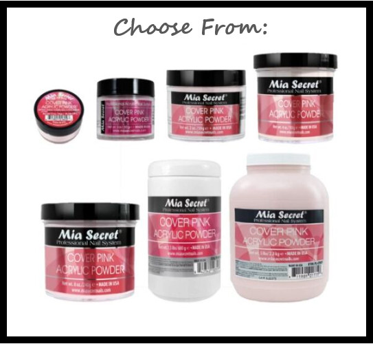 Mia Secret Cover PINK Acrylic Powder – CHOOSE SIZE: