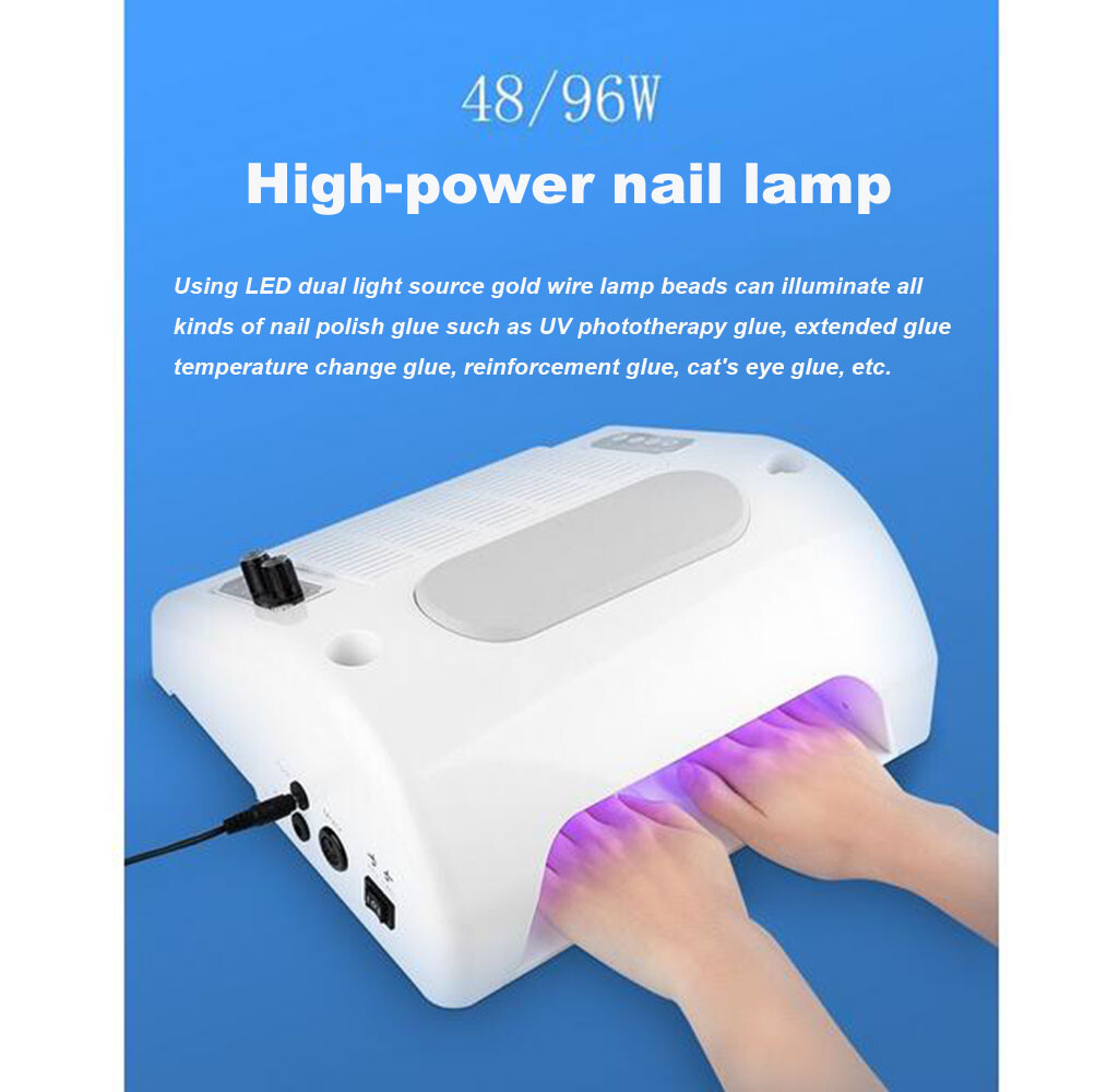 3000rpm Nail Polishing Machine Nail Vacuum Cleaner with 360° LED Light 110/240V