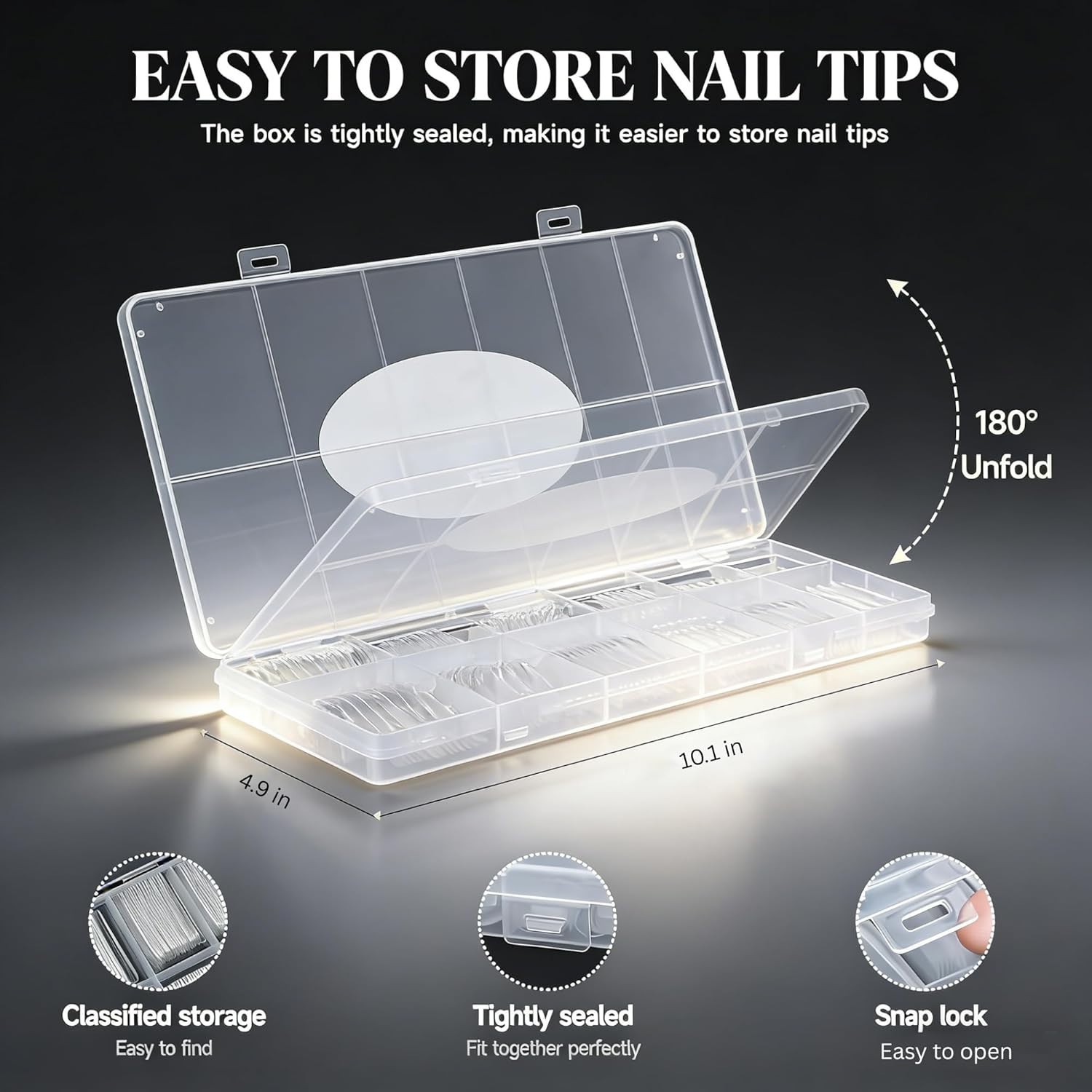 240Pcs Soft Gel Nail Tips, Long Square Full Cover Nail Extensions Kit 12 Sizes