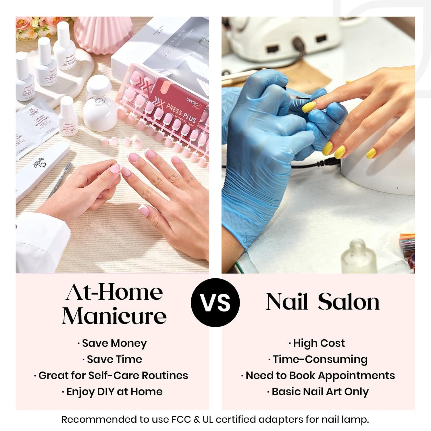 X Press plus Gel Nails Kit – Pearl French | Pink Short Square French Tip Press o