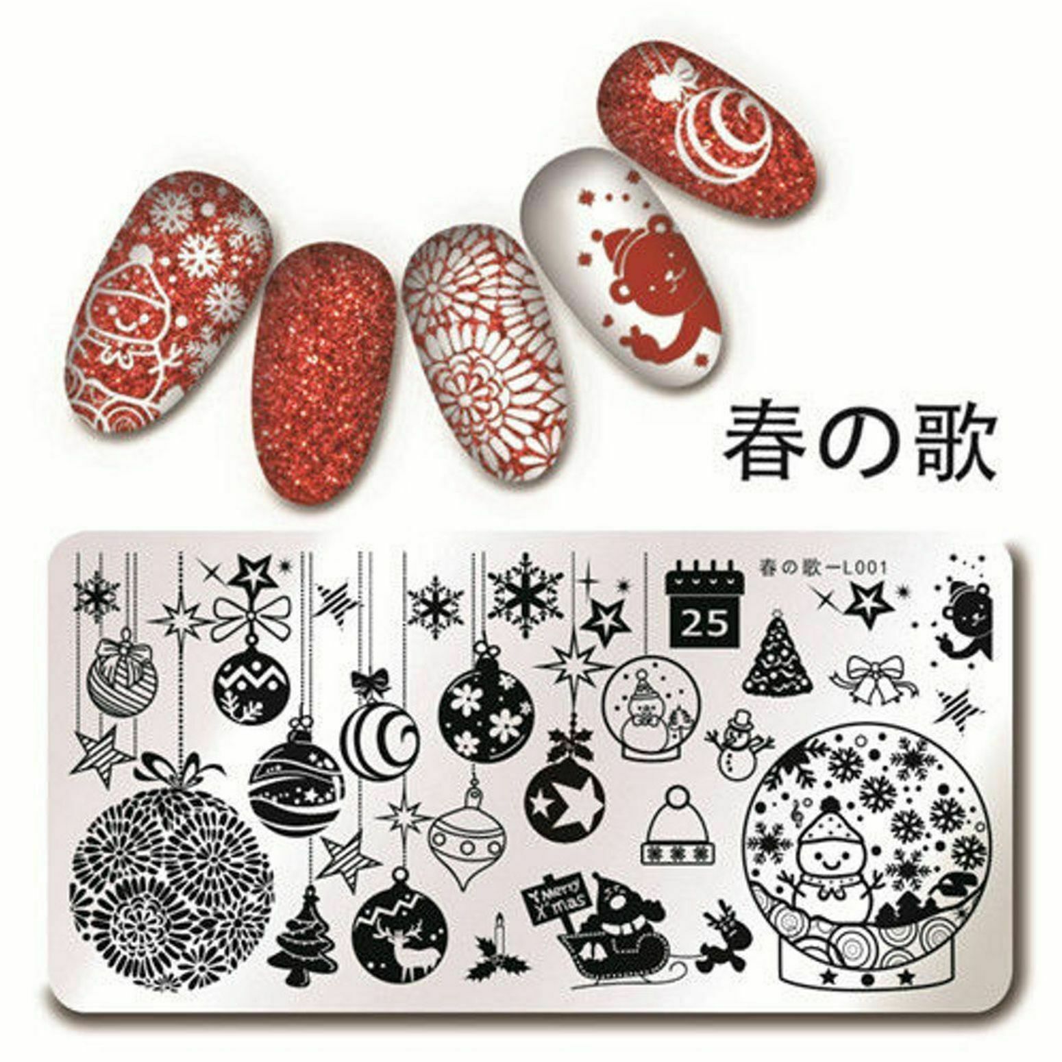 Christmas Snowflake Theme DIY Manicure Nail Art Stamping Image Plate L001