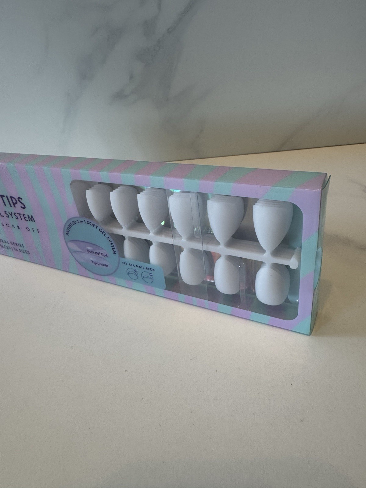 BTArtbox Nails X-Coat Tips 2 In 1 Soft Gel System Natural Series 160 Pc 16 Sizes