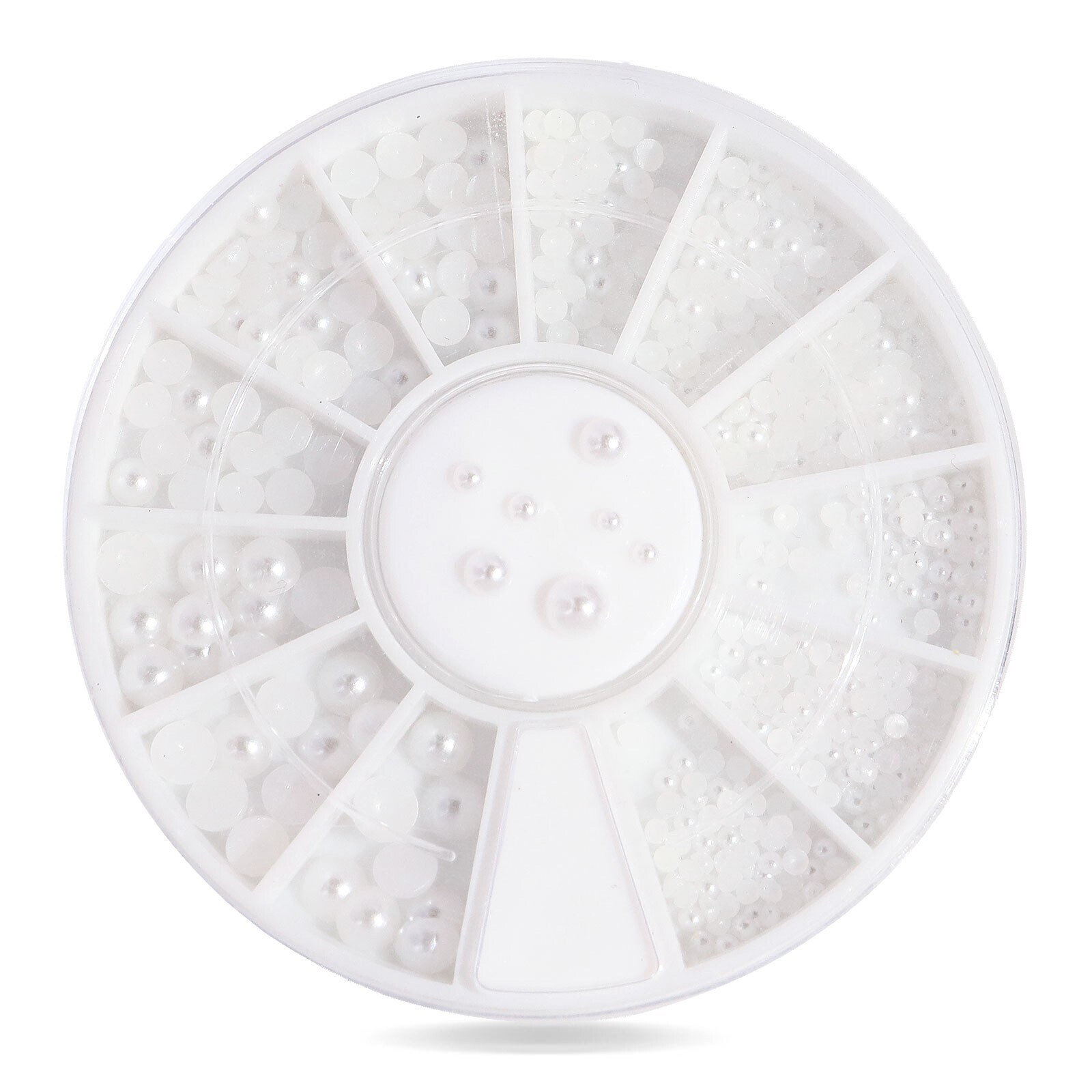 Pure White Half Pearl Flatback Round Gems 2mm 3mm for Nail art Tips Decor Wheel