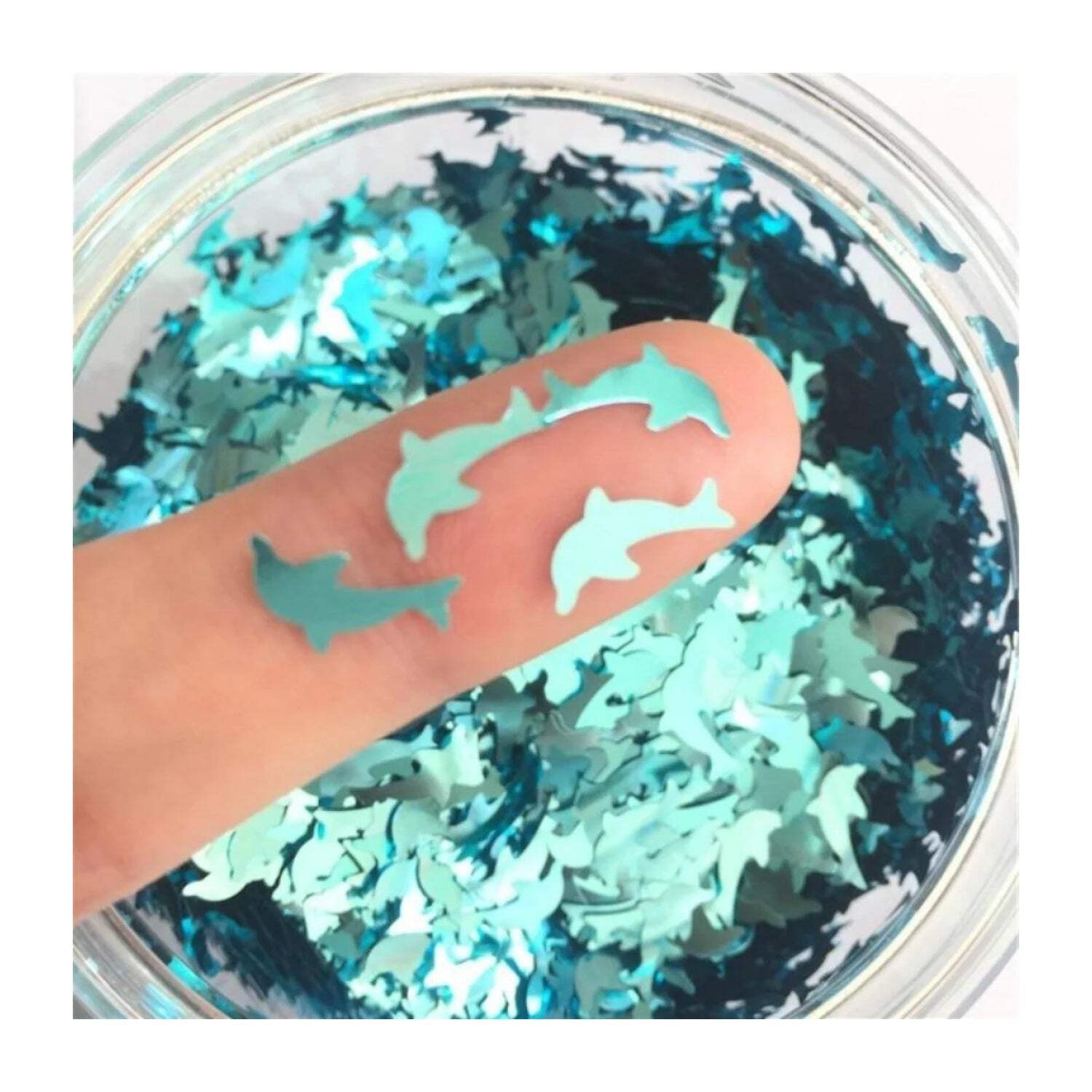 Holographic Nail Art Sequins 10mm 8g Dolphin Turtle Glitter Decoration