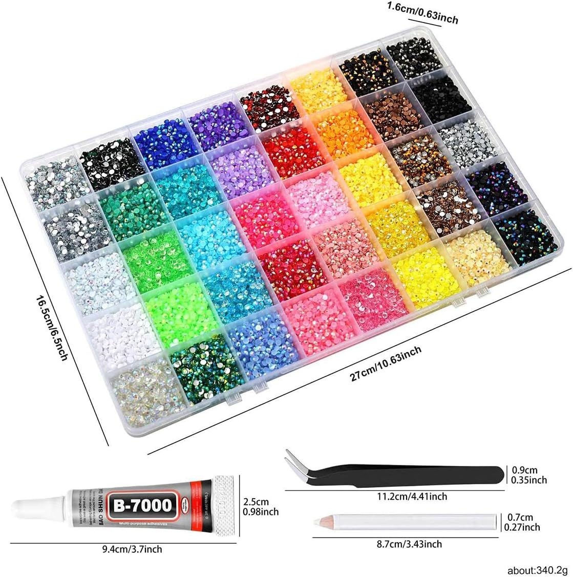 Bedazzling Kit 40 Colors Bedazzler Kit with Rhinestones Resin Jelly Rhines