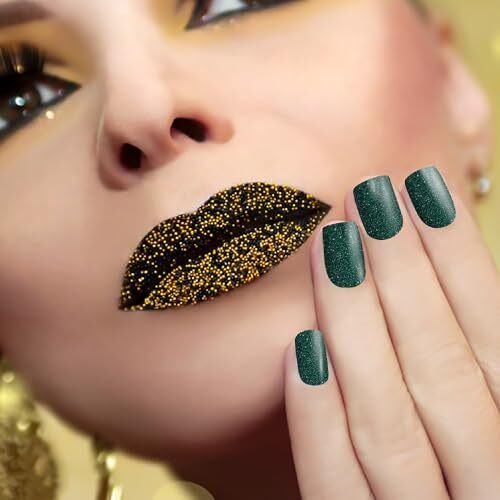 16 Sheets Green Nail Wraps for Women Full Nail Polish Stickers Fresh Color