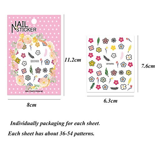 18 Sheets Nail Stickers for Women and Little Girls Nail Art Decoration 18 Pack