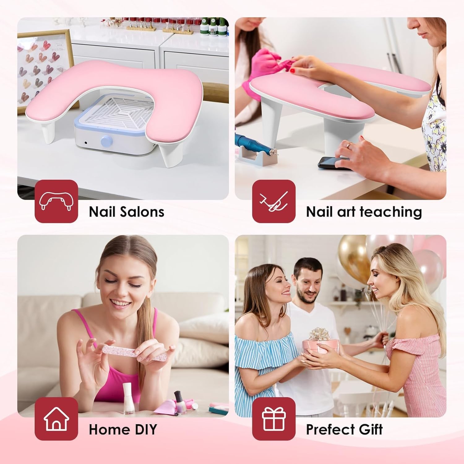 Arm Rest for Nails Tech – U-shaped Manicure Nail Hand Rest Pillow Cushion, Bi…