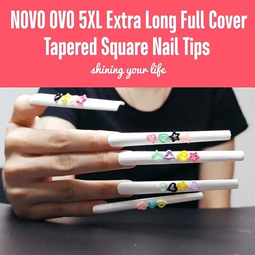 Extra Super Extreme Long Straight Tapered Square Nail Tips, Super Long Square