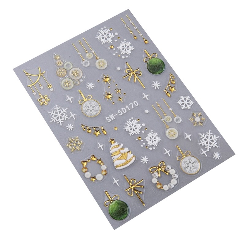 Snowflakes Nails Art Stickers Christmas Nail Decals Self-Adhesive Nail Sticker