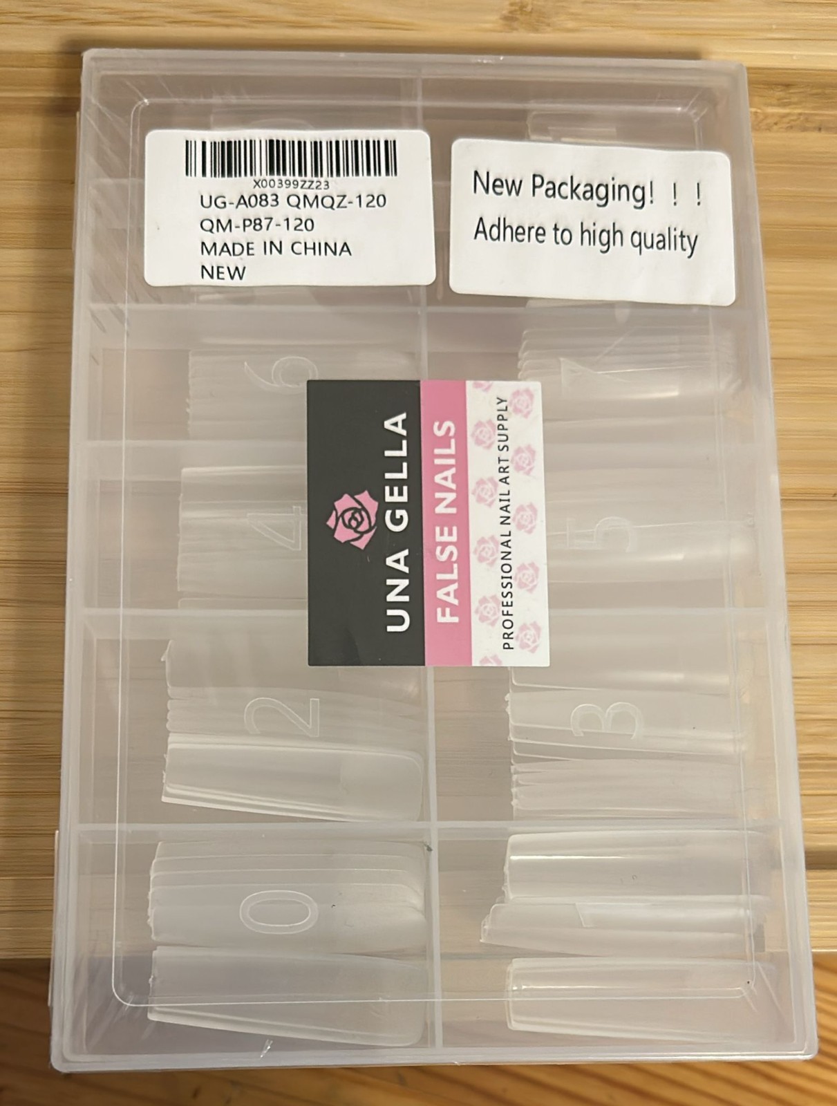 UNA GELLA 120pcs XXL Full Square Gel Tips – Clear, Matte Straight