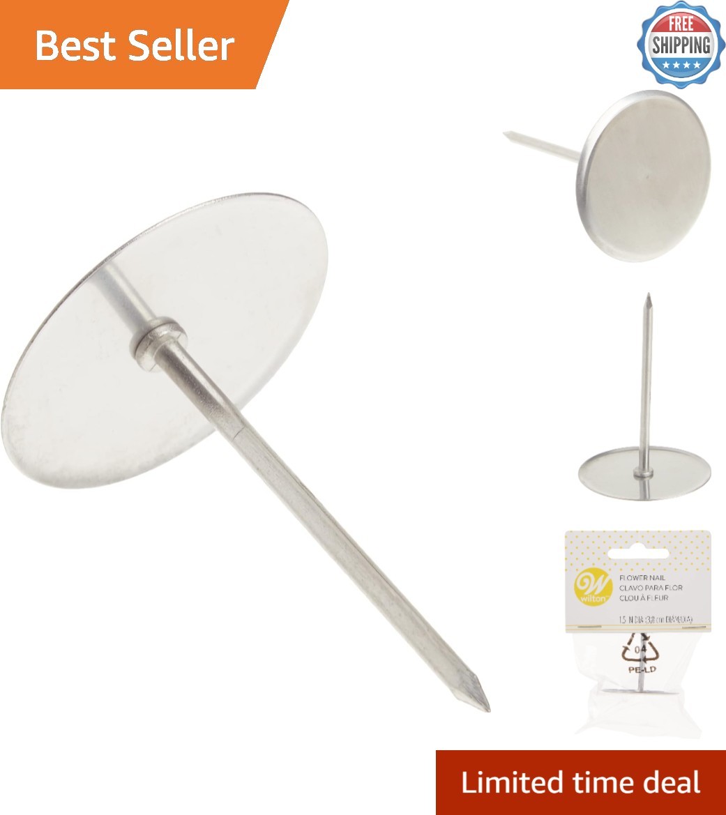 Professional-Grade 1.5-Inch Flower Nail – Precision Icing Tool in Silver