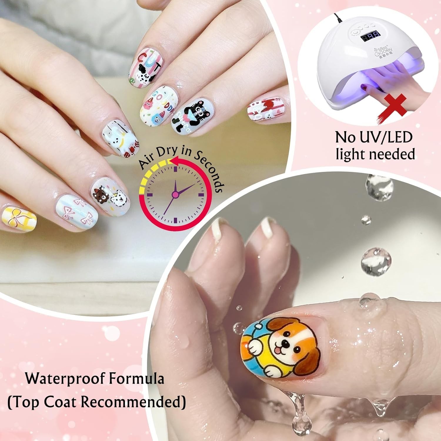 Nail Art Pen Set 12 Colors, 0.5mm Fine Tip, Quick Dry Waterproof Acrylic Paint