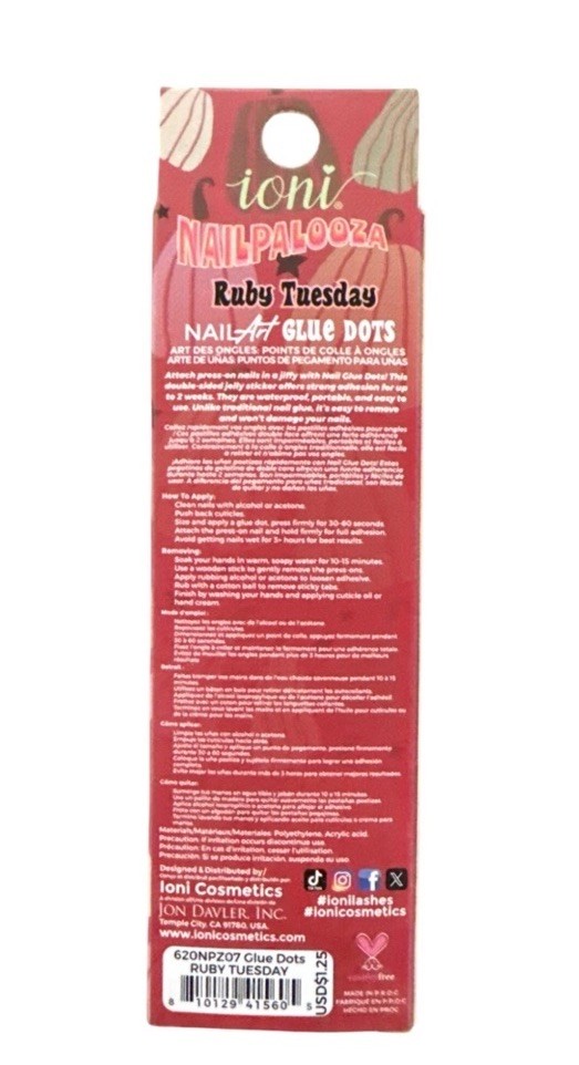 Ioni Nail Art Glue Dots~Flexible~Waterproof~Strong Adhesive~No Damage~ 72 Dots