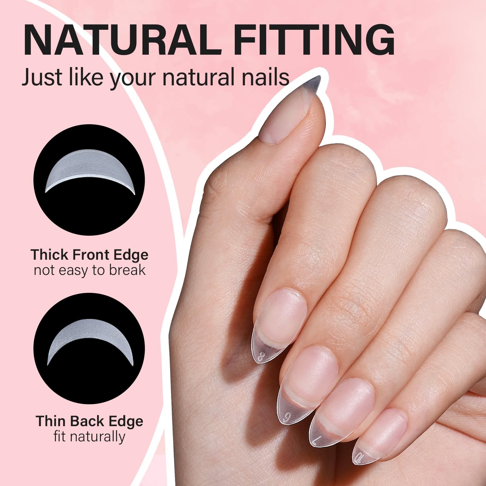 Almond Nail Kit with U V Lamp 240pcs Short Gel Nail Tips and Glue Gel Kit wit…