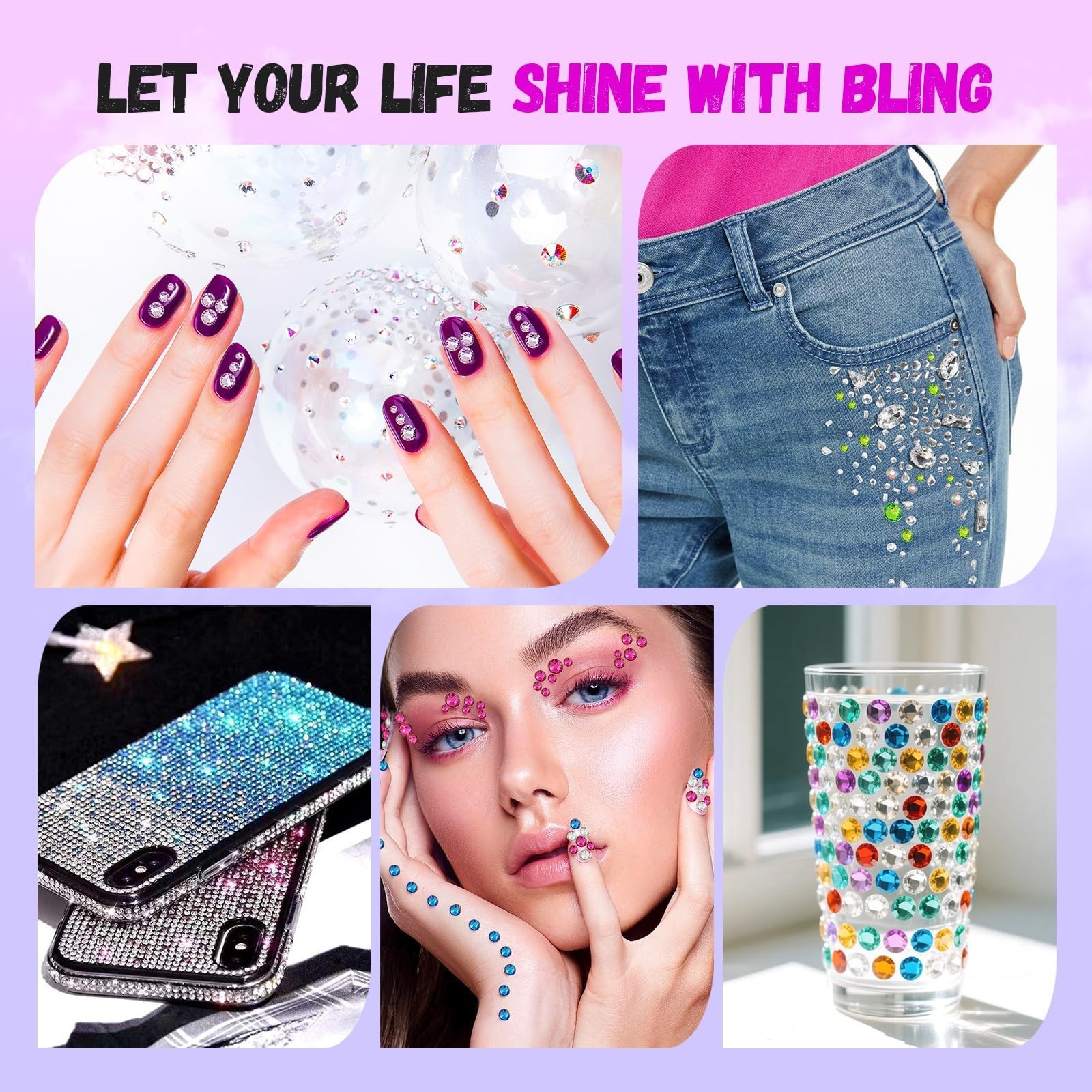 40000Pcs Resin Jelly Rhinestones for Bedazzling Kit, 28 Colors 3mm Flatback G…