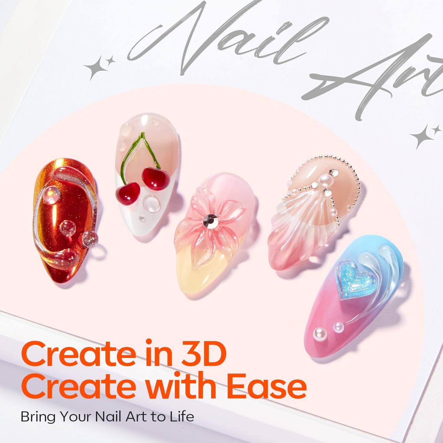 Sculpting Gel Nail Glue Kit – 2Pcs Clear 3D Gel, Chip Resistant & Quick Curing