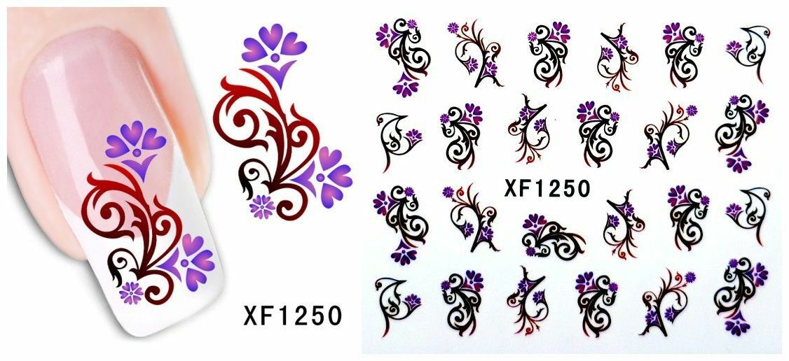 Nail Art Water Transfer Sticker Decal Stickers Pretty Flower XF1250