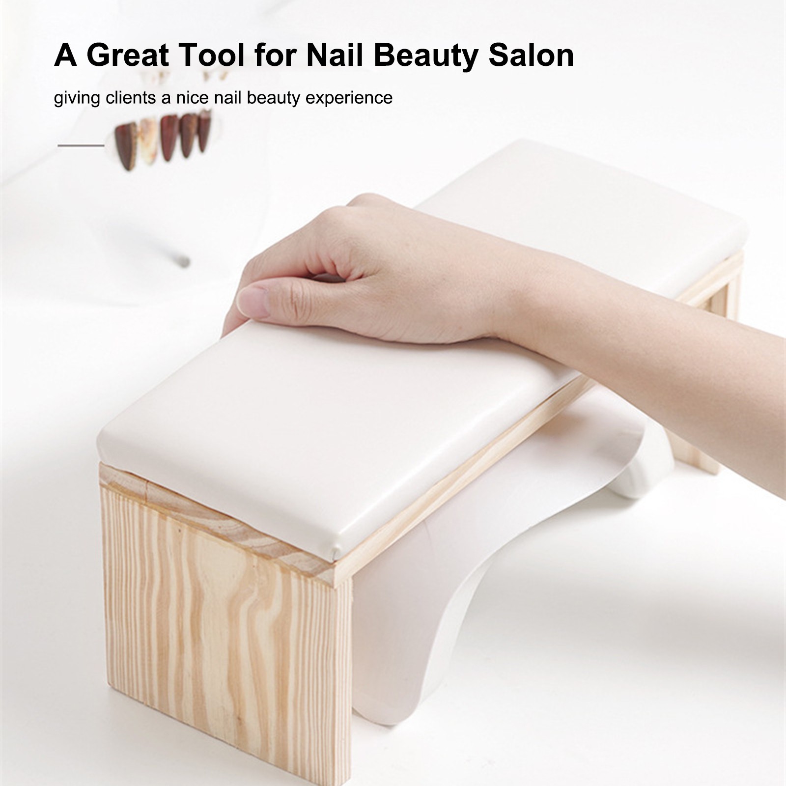 Hand Pillow Cushion For Nail Arm Rest Pillow Holder Wooden Stand Nail KXTQ