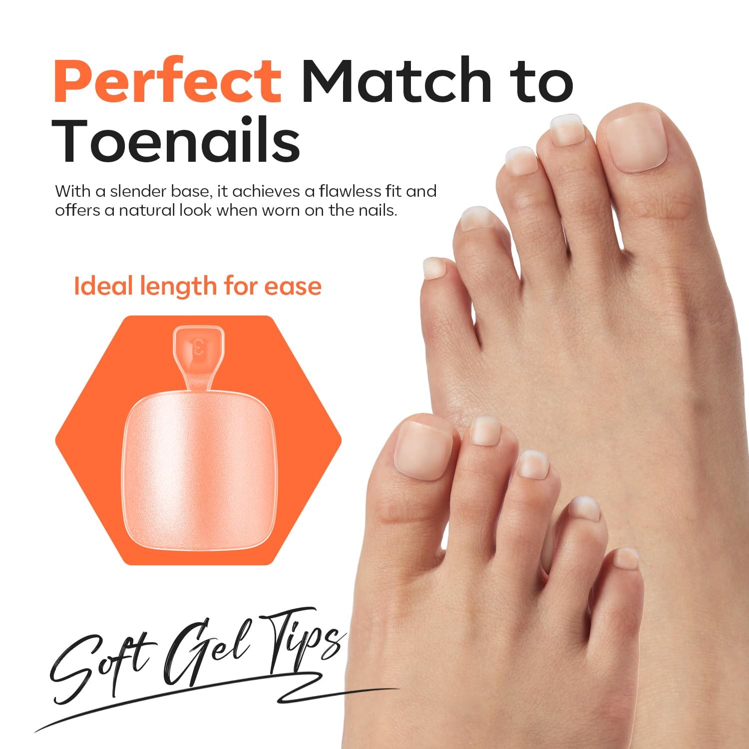 Modelones Short Square Toe Full Cover Nails, C1-510pcs Nails