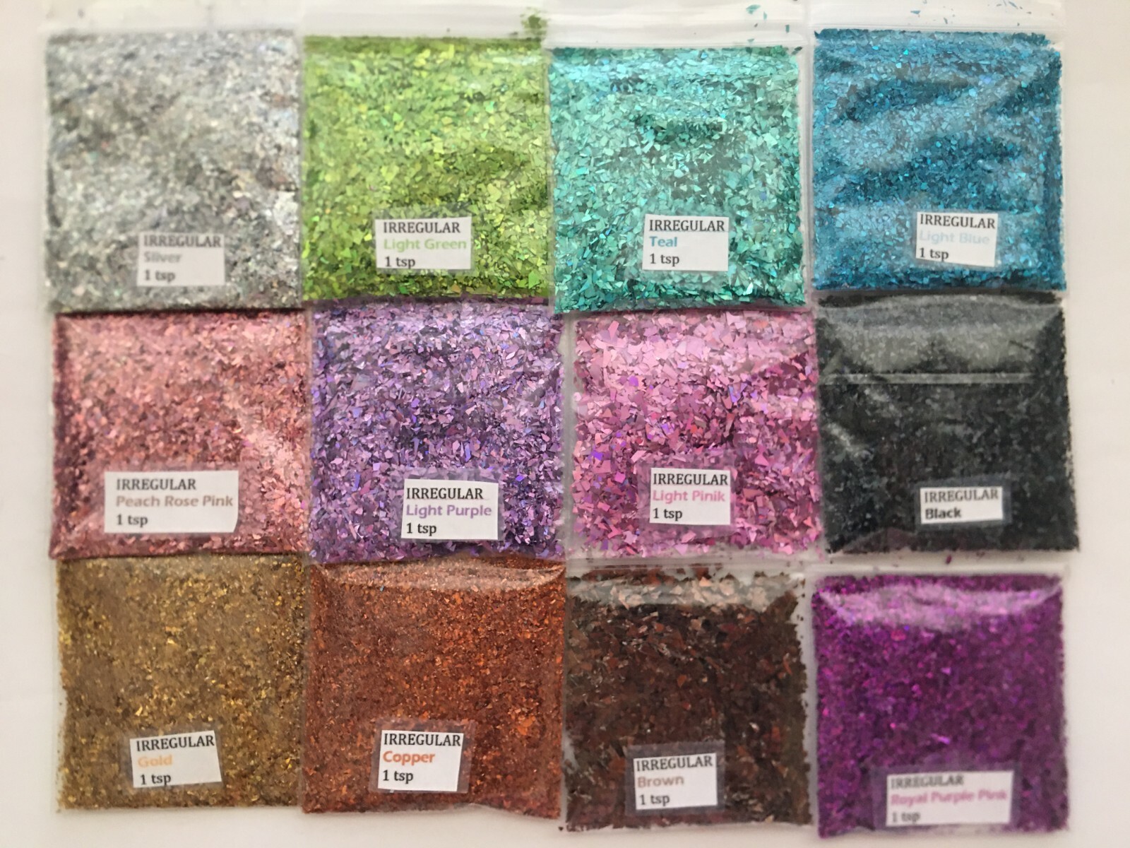 Solvent Resistant IRREGULAR shape Glitter U Choose Color Nail Art Face Crafts