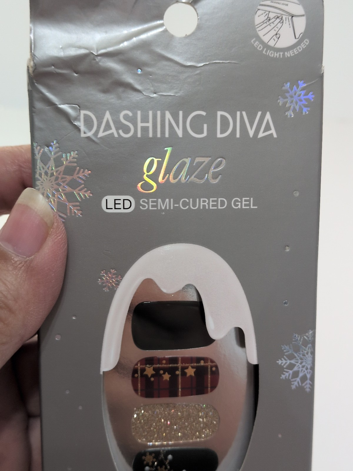 Dashing Diva Glaze Semi-Cured Gel Nail 32 Stickers Victorian Plaid NEW