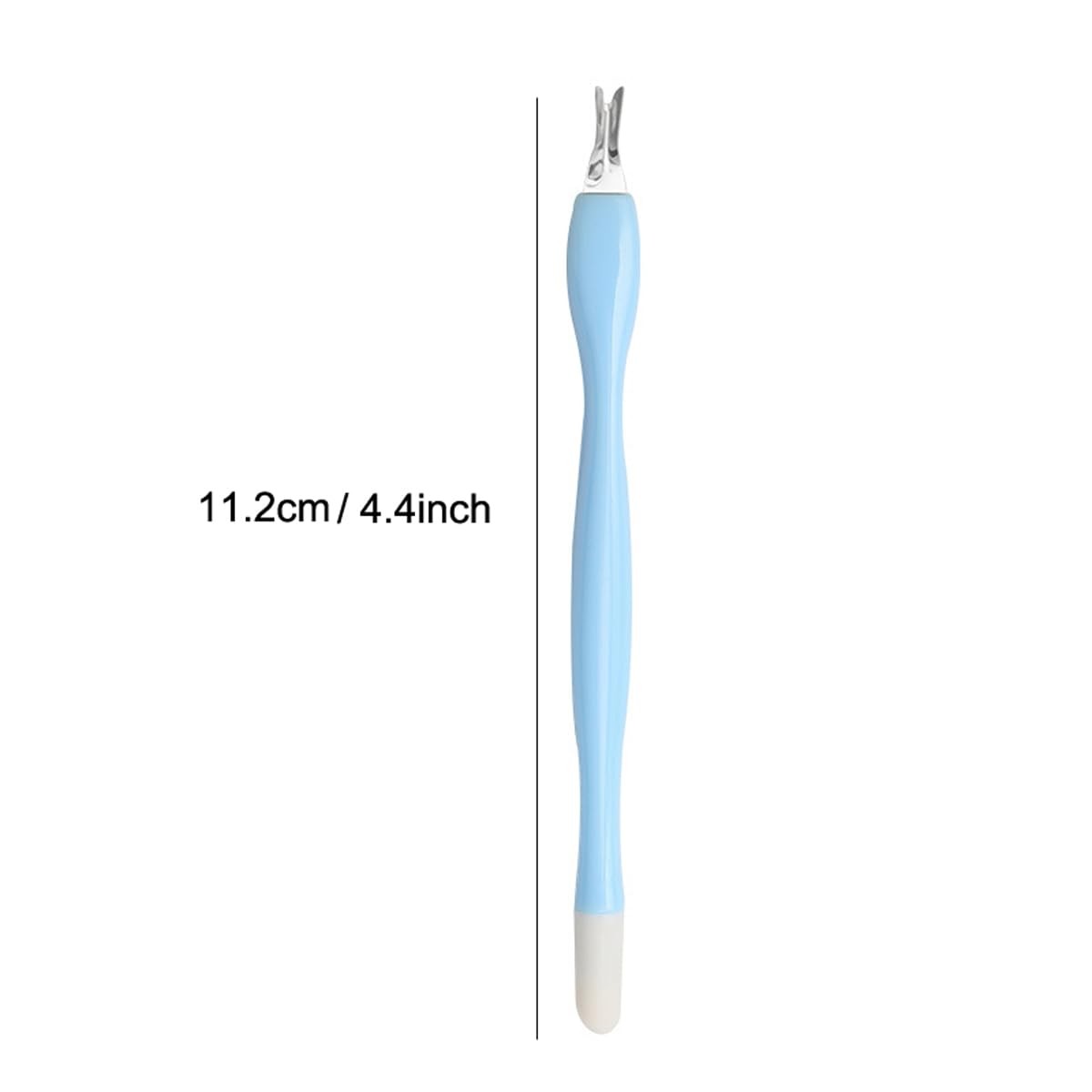 Cuticle Trimmer Pusher Remover, Rubber Tip ntle on Nail Bed, Stainl