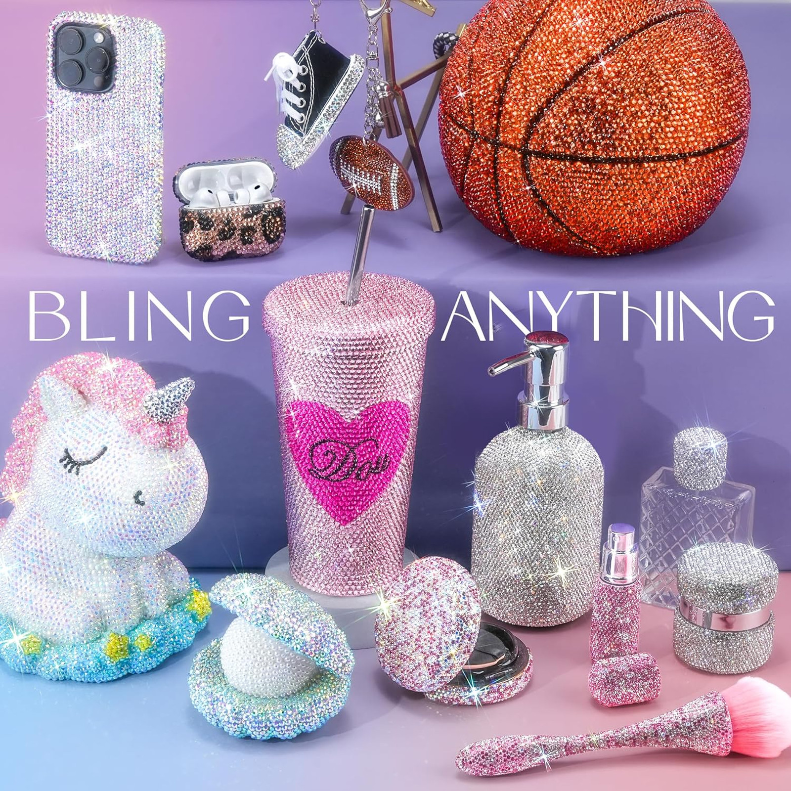 Bedazzling Kit with Rhinestones 3mm Resin Gems and Glitter Dot Art Supplies, 40
