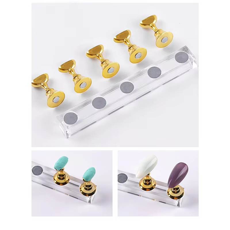 MAGNETIC MANICURE NAIL ART PRACTICE DISPLAY STAND FALSE TIP HOLDER MAKE SAMPLE